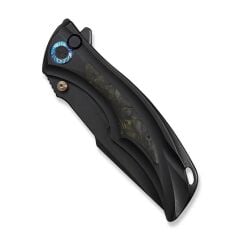We Knife Tighe Down Black Titanium Integral Handle With Black & Yellow Carbon Fiber Inlay Black Stonewashed Bohler M390 Blade Tanto Çakı