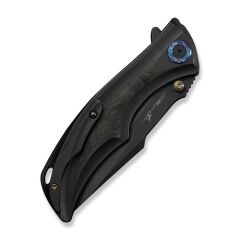 We Knife Tighe Down Black Titanium Integral Handle With Black & Yellow Carbon Fiber Inlay Black Stonewashed Bohler M390 Blade Tanto Çakı