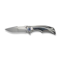 We Knife Tighe Down Gray Titanium Integral Handle With Black & Blue Carbon Fiber Inlay Stonewashed Bohler M390 Blade Drop Point Çakı