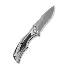 We Knife Tighe Down Gray Titanium Integral Handle With Black & Blue Carbon Fiber Inlay Stonewashed Bohler M390 Blade Drop Point Çakı