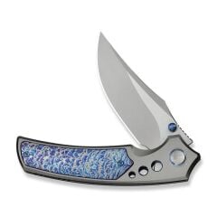 We Knife Skynix Gray Titanium Handle With Flamed Titanium Inlay Stonewashed Bohler M390 Blade Satin Flat Çakı