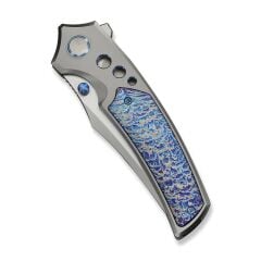 We Knife Skynix Gray Titanium Handle With Flamed Titanium Inlay Stonewashed Bohler M390 Blade Satin Flat Çakı