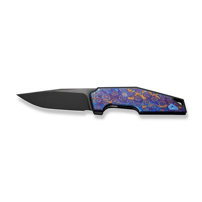 We Knife OAO (One and Only) Black Titanium Integral Handle With Timascus Inlay Black Stonewashed Bevels Black Brushed Flats CPM 20CV Blade Çakı