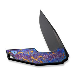 We Knife OAO (One and Only) Black Titanium Integral Handle With Timascus Inlay Black Stonewashed Bevels Black Brushed Flats CPM 20CV Blade Çakı