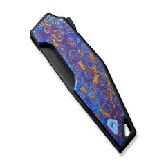 We Knife OAO (One and Only) Black Titanium Integral Handle With Timascus Inlay Black Stonewashed Bevels Black Brushed Flats CPM 20CV Blade Çakı