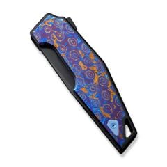 We Knife OAO (One and Only) Black Titanium Integral Handle With Timascus Inlay Black Stonewashed Bevels Black Brushed Flats CPM 20CV Blade Çakı
