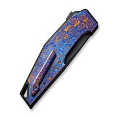 We Knife OAO (One and Only) Black Titanium Integral Handle With Timascus Inlay Black Stonewashed Bevels Black Brushed Flats CPM 20CV Blade Çakı