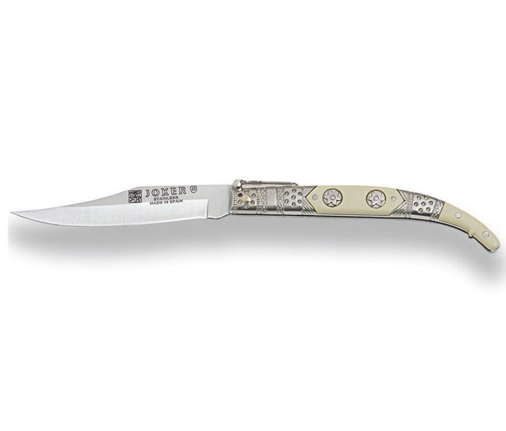 Joker Classical Decorated Spanish Zamak - Beyaz ABS Saplı Çakı
