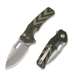 Civivi Vexron Milled Green & Tan G10 Handle  Stonewashed 14C28N Blade Çakı