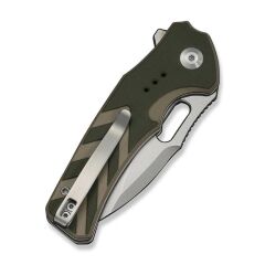 Civivi Vexron Milled Green & Tan G10 Handle  Stonewashed 14C28N Blade Çakı