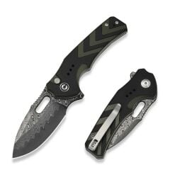 Civivi Vexron Milled Black & Green G10 Handle Damascus Blade Çakı