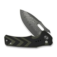 Civivi Vexron Milled Black & Green G10 Handle Damascus Blade Çakı
