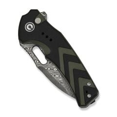 Civivi Vexron Milled Black & Green G10 Handle Damascus Blade Çakı