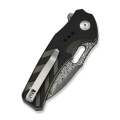 Civivi Vexron Milled Black & Green G10 Handle Damascus Blade Çakı