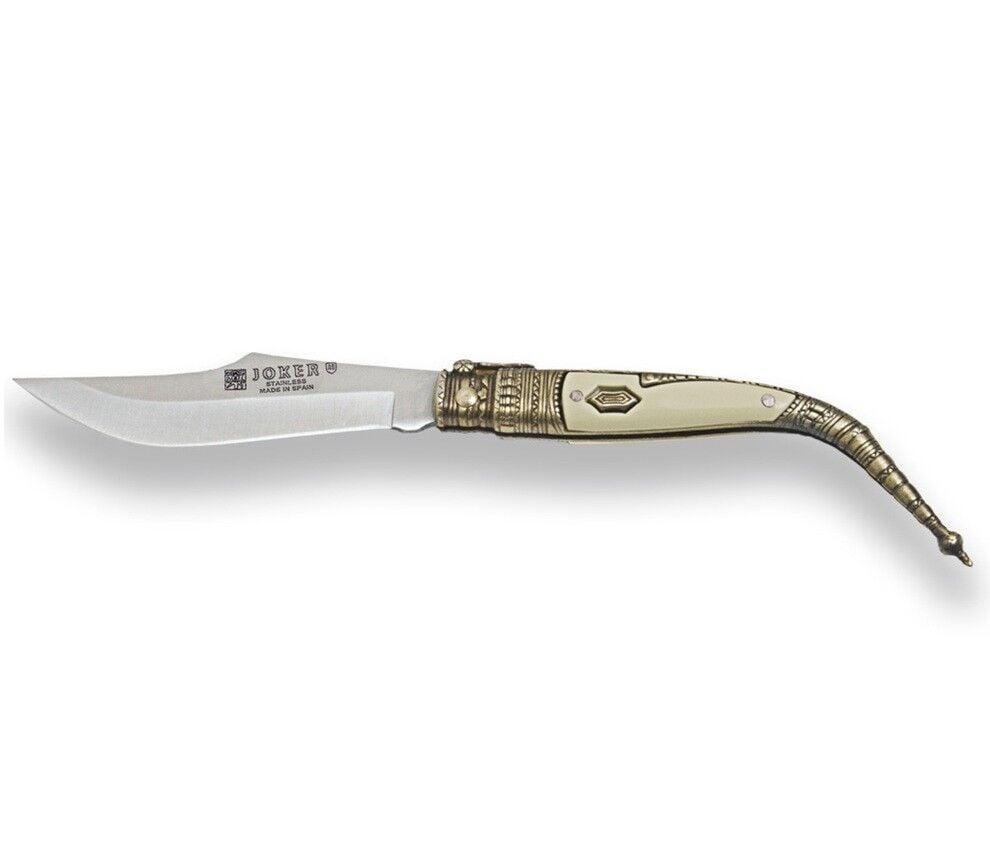 Joker Classical Decorated Spanish Zamak - Beyaz ABS Saplı Çakı