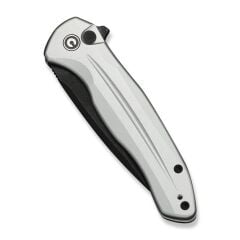 Civivi Button Lock Kitefin Silver Aluminum Handle Black Stonewashed 14C28N Blade Çakı