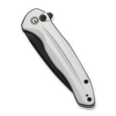 Civivi Button Lock Kitefin Silver Aluminum Handle Black Stonewashed 14C28N Blade Çakı
