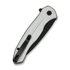 Civivi Button Lock Kitefin Silver Aluminum Handle Black Stonewashed 14C28N Blade Çakı