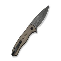 Civivi Button Lock Kitefin Brownish Gray Aluminum Handle Damascus Blade Çakı