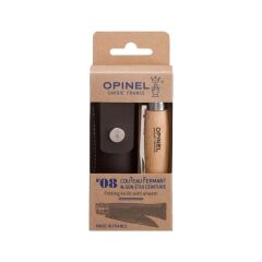 Opinel Inox No 8 Deri Kılıflı Paslanmaz Çakı (Naturel)