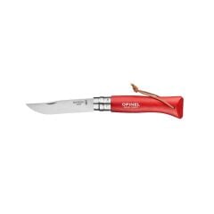 Opinel Inox No 8 Deri Kılıflı Paslanmaz Çakı (Kırmızı)