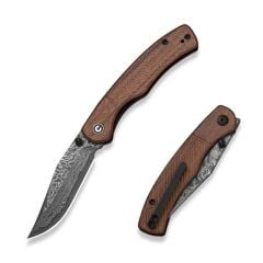 Civivi Clingman Milled Guibourtia Wood Handle Damascus Blade Çakı