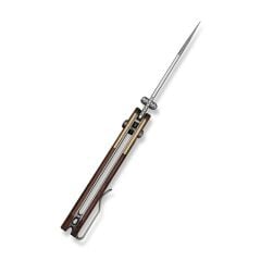 Civivi Yonder Clip Point Guibourtia Wood Handle And Stonewashed Brass Bolsters Satin Finished 14C28N Blade Çakı