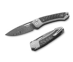 Lionsteel Twain Damascus - Gray Titanium / Carbon Fiber Çakı