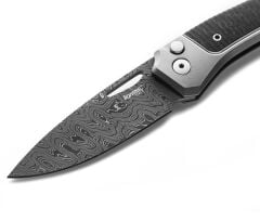 Lionsteel Twain Damascus - Gray Titanium / Carbon Fiber Çakı