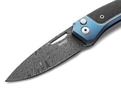 Lionsteel Twain Damascus - Blue Titanium / Carbon Fiber Çakı