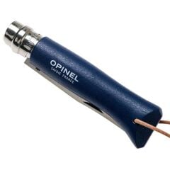 Opinel Inox No 8 Deri Kılıflı Paslanmaz Çakı (Mavi)