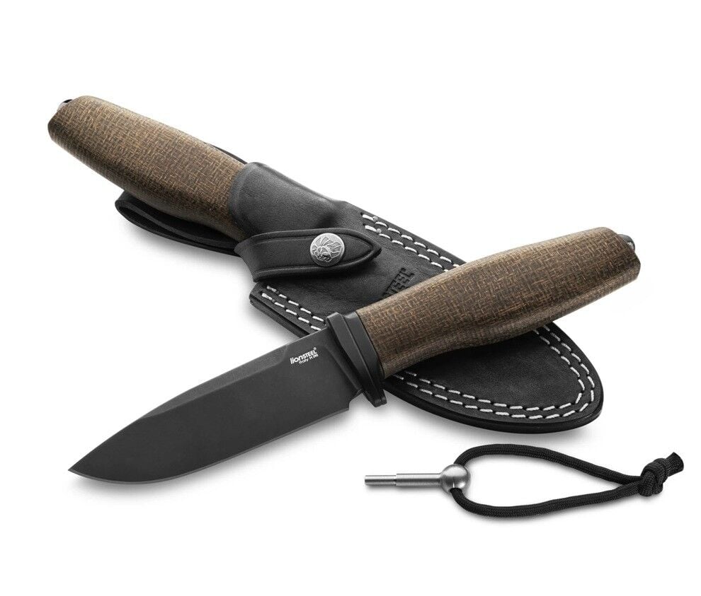 Lionsteel Acha Green Burlap Black Blade Mikarta Bıçak