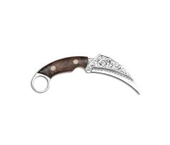 Bora 320 Karambit Kök Ceviz Saplı Gravürlü Bıçak