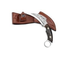 Bora 320 Karambit Kök Ceviz Saplı Gravürlü Bıçak