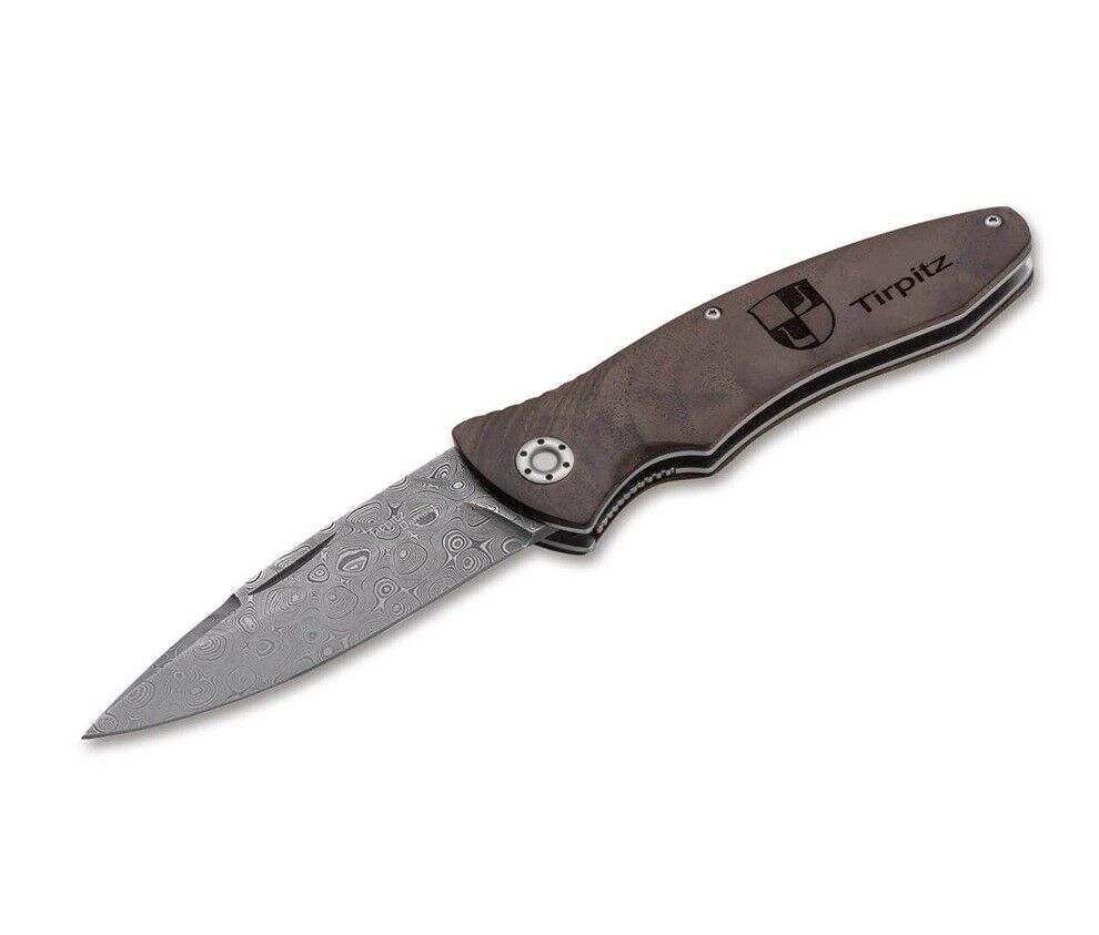Böker Manufaktur Tirpitz Damascus Wood 42 Çakı