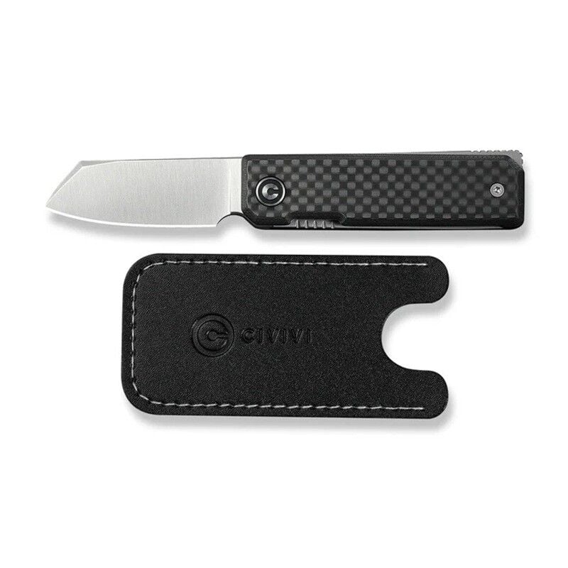 Civivi Kukei Twill Carbon Fiber Overlay On Black G10 Handle Satin Finished Nitro-V Blade Çakı