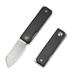 Civivi Kukei Twill Carbon Fiber Overlay On Black G10 Handle Satin Finished Nitro-V Blade Çakı