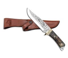 Bora 406 Sultan Stabilize Saplı Geyik Gravürlü Bıçak