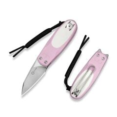 Civivi Purr Powder Pink & White G10 Handle Satin Finished Nitro-V Blade Çakı