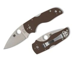 Spyderco SP Lil Native Mid Backlock Brown G-10 CPM15V Plainedge Çakı