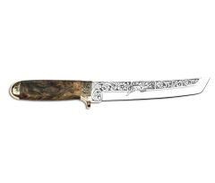 Bora 501 Tanto Stabilize Sap Geyik Motifli Gravürlü Bıçak
