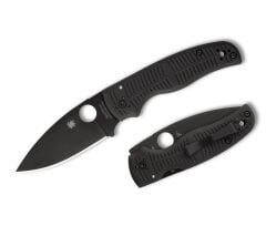 Spyderco Shaman Salt Black G-10 CPM Magnacut Black Blade Plainedge Çakı