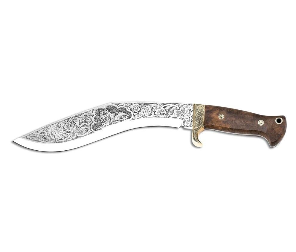 Bora 512 Kukri Stabilize Sap Kurt Motifli Gravürlü Bıçak