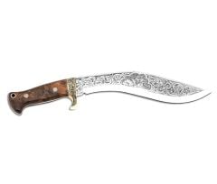 Bora 512 Kukri Stabilize Sap Kurt Motifli Gravürlü Bıçak