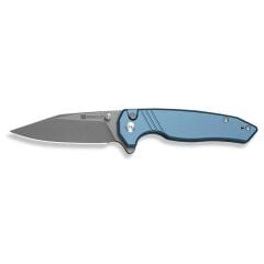 Sencut Selkyris Blue Aluminum Handle Gray Stonewashed Blade Çakı