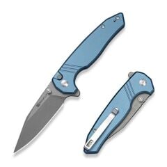 Sencut Selkyris Blue Aluminum Handle Gray Stonewashed Blade Çakı