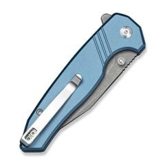 Sencut Selkyris Blue Aluminum Handle Gray Stonewashed Blade Çakı