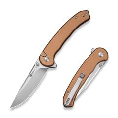 Sencut Ingot Coyote Brown Aluminum Handle Stonewashed D2 Blade Çakı