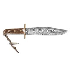 Bora Özel-10 Hand Made Boynuz Sap Damascus Bıçak