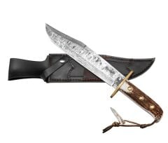 Bora Özel-10 Hand Made Boynuz Sap Damascus Bıçak